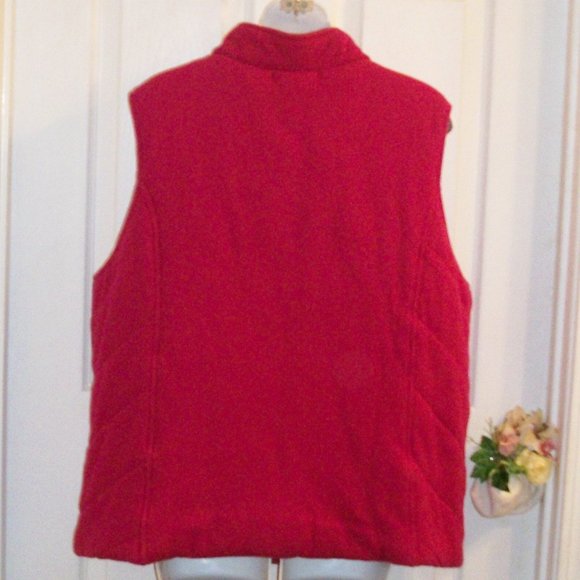 JONES NEW YORK Sport 1X Hot Pink Full Zip Vest Insulated Soft Waffleweave Fabric - Picture 4 of 8